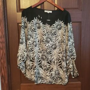 Ann Taylor Loft Floral Sheer Blouse